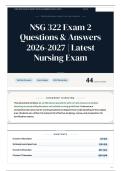 NSG 322 Exam 2 Questions & Answers 2026-2027 Latest Nursing Exam