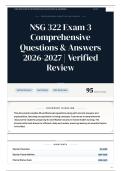 NSG 322 Exam 3 Comprehensive Questions & Answers 2026-2027 Verified Review