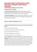 NSG 6020 WEEK 6 KNOWLEDGE CHECK 2026&sol;2027 &vert; NURSING QUESTIONS & ANSWERS