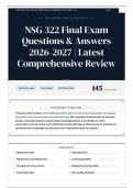 NSG 322 Final Exam Questions & Answers 2026-2027 Latest Comprehensive Review