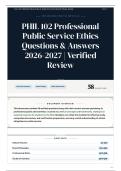 PHIL 102 Professional Public Service Ethics Questions & Answers 2026-2027 Verified Review