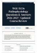 WGU D236 Pathophysiology Questions & Answers 2026-2027 Updated Course Review
