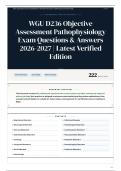 WGU D236 Objective Assessment Pathophysiology Exam Questions & Answers 2026-2027 Latest Verified Edition