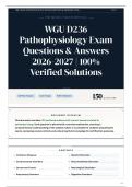 WGU D236 Pathophysiology Exam Questions & Answers 2026-2027 100&percnt; &vert; Verified Solutions