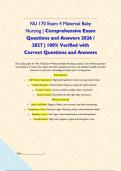 NU 170 Exam 4 Maternal Baby Nursing &vert; Comprehensive Exam Questions and Answers 2026 &sol; 2027 &vert; 100&percnt; Verified with Correct Questions and Answers&NewLine;