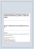 CALE Question Bank &vert; Comprehensive Questions and Detailed Verified Solutions &vert; Graded A&plus; &vert; 2026 Latest Update