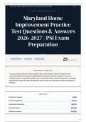 Maryland Home Improvement Practice Test Questions & Answers 2026&sol;2027 PSI Exam Preparation