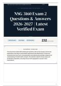 NSG 3160 Exam 2 Questions & Answers 2026-2027 Latest Verified Exam
