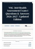 NSG 3160 Health Assessment Exam 1 Questions & Answers 2026-2027 Updated Edition