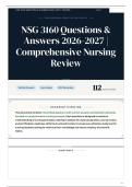 NSG 3160 Questions & Answers 2026-2027 Comprehensive Nursing Review