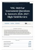 NSG 3160 Ear Assessment Questions & Answers 2026-2027 High-Yield Review