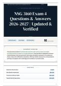 NSG 3160 Exam 4 Questions & Answers 2026-2027 Updated & Verified