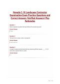 Nevada C-10 Landscape Contractor  Exam Practice Questions and Correct Answers &lpar;Verified Answers&rpar; Plus Rationales