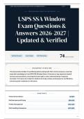 USPS SSA Window Exam Questions & Answers 2026-2027 Updated & Verified