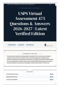USPS Virtual Assessment 475 Questions & Answers 2026-2027 Latest Verified Edition