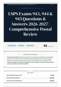 USPS Exams 943&comma; 944 & 945 Questions & Answers 2026-2027 Comprehensive Postal Review