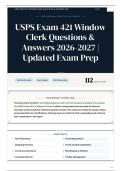 USPS Exam 421 Window Clerk Questions & Answers 2026-2027 Updated Exam Prep