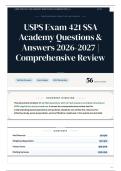 USPS Exam 421 SSA Academy Questions & Answers 2026-2027 Comprehensive Review