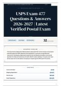 USPS Exam 477 Questions & Answers 2026-2027 Latest Verified Postal Exam