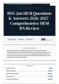 BSN 266 HESI Questions & Answers 2026&sol;2027 Comprehensive HESI RN Review