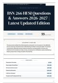 BSN 266 HESI Questions & Answers 2026&sol;2027 Latest Updated Edition