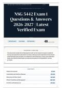 NSG 5442 Exam 1 Questions & Answers 2026-2027 Latest Verified Exam