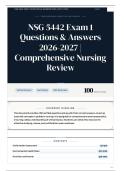 NSG 5442 Exam 1 Questions & Answers 2026-2027 Comprehensive Nursing Review