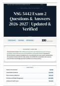 NSG 5442 Exam 2 Questions & Answers 2026-2027 Updated & Verified