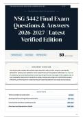 NSG 5442 Final Exam Questions & Answers 2026-2027 Latest Verified Edition