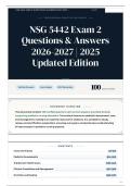 NSG 5442 Exam 2 Questions & Answers 2026-2027 2025 Updated Edition
