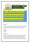 NR 511 Differential Diagnosis & Primary Care Midterm Review ALL Questions & Correct Answers & Clinical Rationales 2026&sol;2027