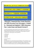 NR 603 CEA ACTUAL COMPLETE EXAM QUESTIONS AND CORRECT ANSWERS &vert; GRADED A&plus; &vert; VERIFIED ANSWERS &vert; LATEST EXAM &vert; UPDATED VERSION 2026&sol;2027 Frequently Most Tested Questions and 100&percnt; Accurate From Past papers &vert; Graded A&plus; &comma; Reviewed and Updated &vert; 100&percnt; Guarantee 