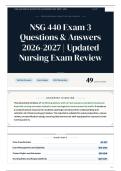 NSG 440 Exam 3 Questions & Answers 2026-2027 Updated Nursing Exam Review