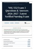 NSG 552 Exam 3 Questions & Answers 2026-2027 Latest Verified Nursing Exam