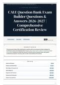 CALE Question Bank Exam Builder Questions & Answers 2026-2027 Comprehensive Certification Review