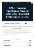 CALE Formulas Questions & Answers 2026-2027 Essential Certification Review