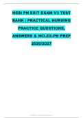 HESI PN EXIT EXAM V3 TEST &NewLine;BANK &vert; PRACTICAL NURSING &NewLine;PRACTICE QUESTIONS&comma; &NewLine;ANSWERS & NCLEX-PN PREP &NewLine;2026&sol;2027 
