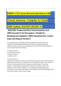 NR603- CEA Exam Revised Questions with Correct Answers&rpar; &ndash; Complete A&plus; Guide 2026 Update&vert; RATED GRADE A&plus; 2026&sol;2027 Frequently Most Tested Questions and 100&percnt; Accurate From Past papers &vert; Graded A&plus; &comma; Reviewed and Updated &vert; 100&percnt; Guarantee Pass &vert; Latest Exam an