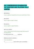 DAT COMPREHENSIVE EXAMINATION&NewLine;TEST QUESTIONS AND SOLUTIONS FULLY&NewLine;VERIFIED