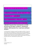 NR 603 CEA EXAM QUESTIONS WITH VERIFIED ANSWERS MOST RECENT ONE GRADED A&plus; &vert; ASSURED SUCCESS&sol;NEWEST UPDATE &vert; MOST TESTED QUESTIONS AND ANSWERS 2026&sol;2027 Frequently Most Tested Questions and 100&percnt; Accurate From Past papers &vert; Graded A&plus; &comma; Reviewed and Updated 
