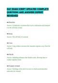 DAT EXAM SCRIPT UPDATED COMPLETE&NewLine;QUESTIONS AND ANSWERS EXPERT&NewLine;REVIEWED