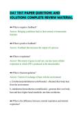 DAT TEST PAPER QUESTIONS AND&NewLine;SOLUTIONS COMPLETE REVIEW MATERIAL&NewLine;