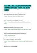 DAT UPDATED ACTUAL QUESTIONS AND&NewLine;CORRECT ANSWERS COMPLETE STUDY&NewLine;GUIDE&NewLine;