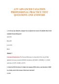 ATT ADVANCED TAXATION&NewLine;PROFESSIONAL PRACTICE TEST&NewLine;QUESTIONS AND ANSWERS