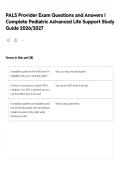 PALS Provider Exam Questions and Answers &vert; Complete Pediatric Advanced Life Support Study Guide 2026&sol;2027