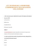 ATT TECHNOLOGY AND HISTORY&NewLine;COMPREHENSIVE TEST QUESTIONS&NewLine;AND ANSWERS