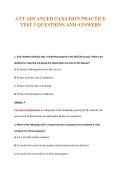 ATT ADVANCED TAXATION PRACTICE&NewLine;TEST 3 QUESTIONS AND ANSWERS