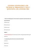 GENERAL KNOWLEDGE AND&NewLine;TECHNICAL PROFICIENCY TEST 3&NewLine;QUESTIONS AND ANSWERS 2026