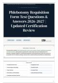 Phlebotomy Requisition Form Test Questions & Answers 2026-2027 Updated Certification Review