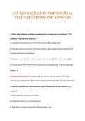 ATT ADVANCED TAX PROFESSIONAL&NewLine;TEST 3 QUESTIONS AND ANSWERS